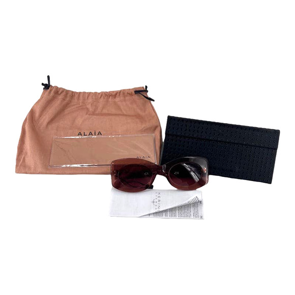 ALAÏA Italy Sunglasses Soft Round Studded Oval Neutral Pink Tinted Women's $895 - Picture 10 of 10